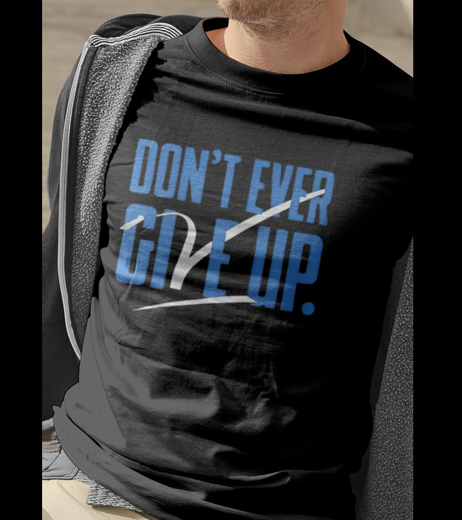 BYU Don't Ever Give Up Motivational Sports Team Spirit T-Shirt