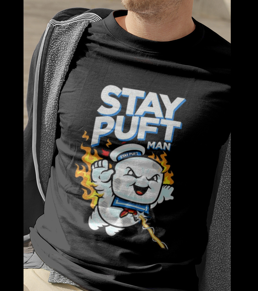 Stay Puft Man Marshmallow Fire Ghostbusters Character T-Shirt
