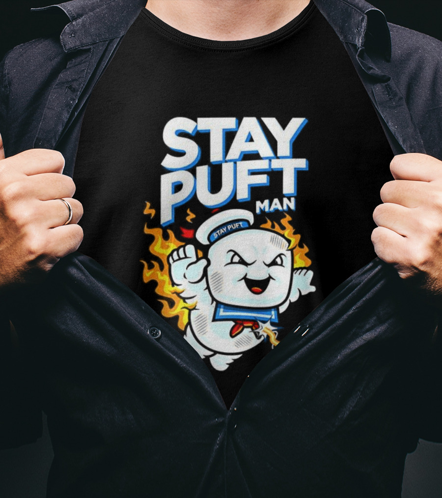 Stay Puft Man Marshmallow Fire Ghostbusters Character T-Shirt
