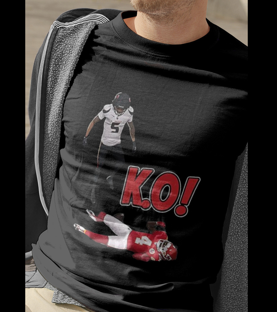 Jalen Pitre KO Monster Hit On Rashee Rice Houston Texans T-Shirt