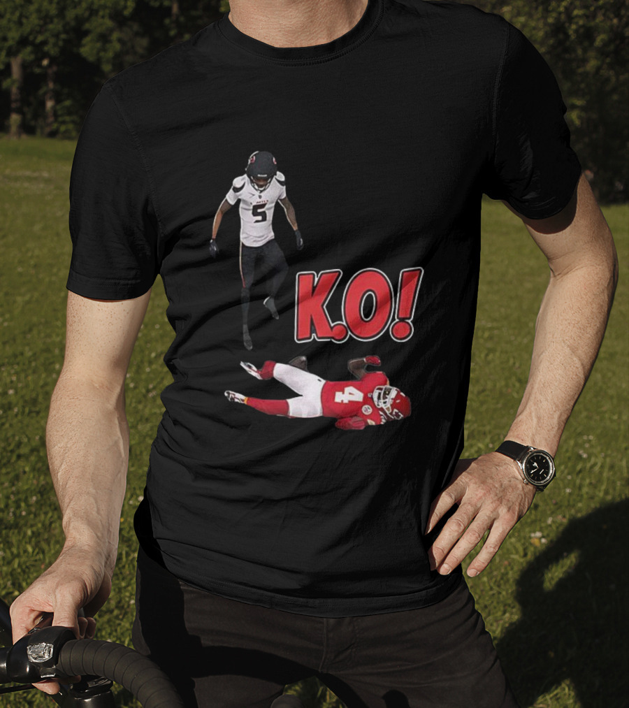 Jalen Pitre KO Monster Hit On Rashee Rice Houston Texans T-Shirt
