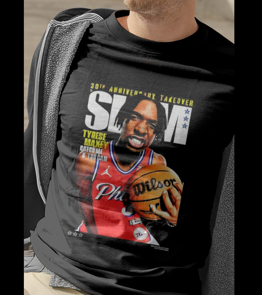 Tyrese Maxey SLAM 30th Anniversary Philadelphia Takeover T-Shirt