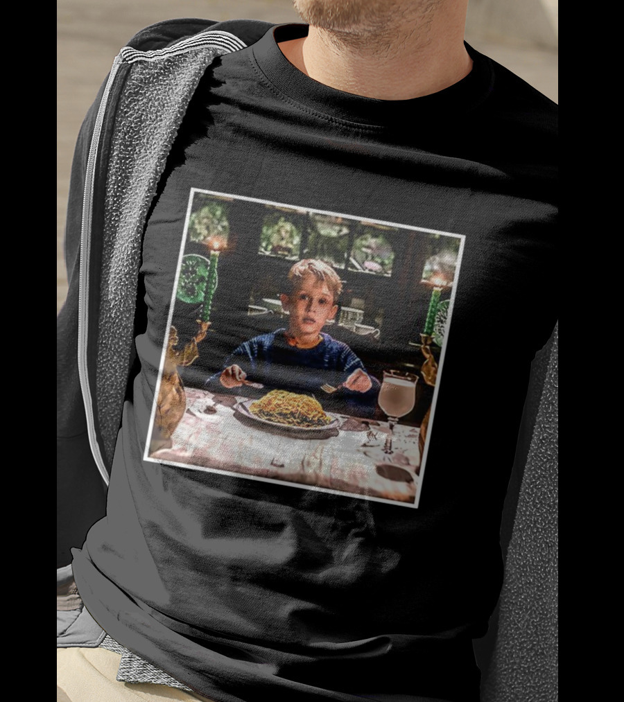 Home Alone Kevin Christmas Dinner Scene Iconic Meal Plan T-Shirt