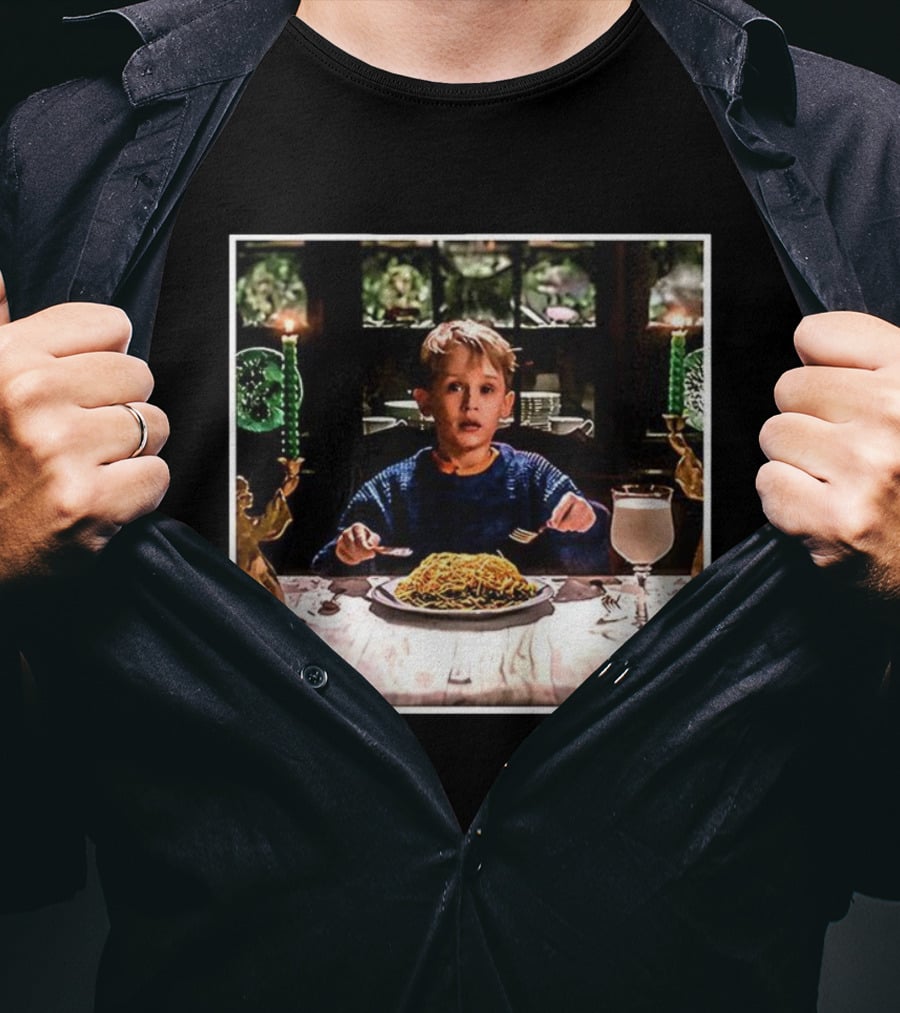 Home Alone Kevin Christmas Dinner Scene Iconic Meal Plan T-Shirt