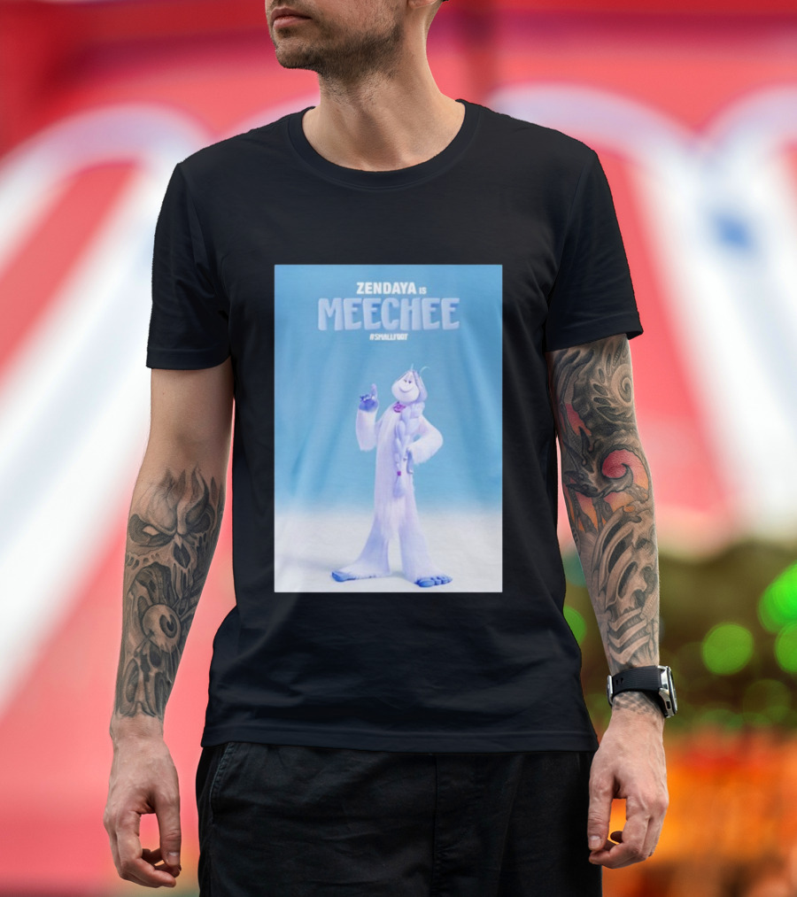 Zendaya Is Meechee Smallfoot Movie Character Blue Background T-Shirt