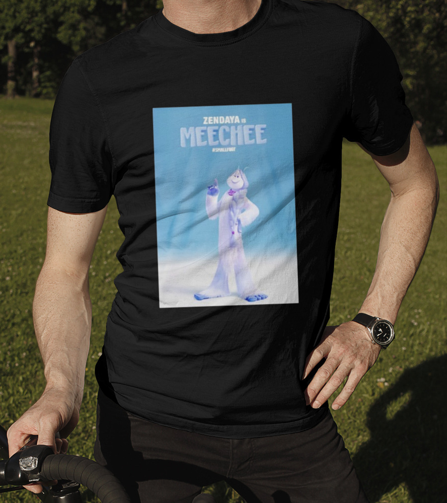 Zendaya Is Meechee Smallfoot Movie Character Blue Background T-Shirt