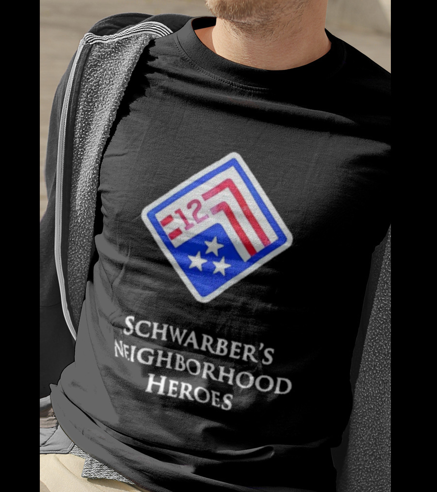 Schwarber’s Neighborhood Heroes Flag Stars 12 T-Shirt