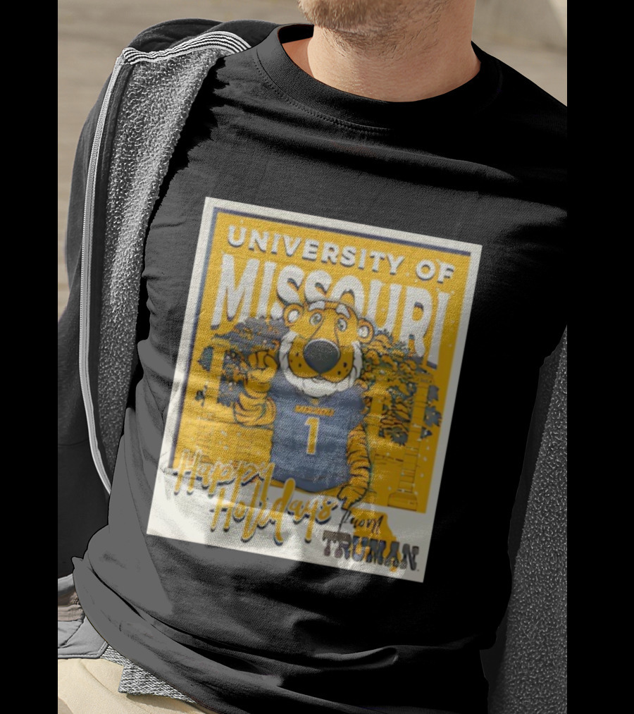 University Of Missouri Truman Happy Holidays Polaroid T-Shirt