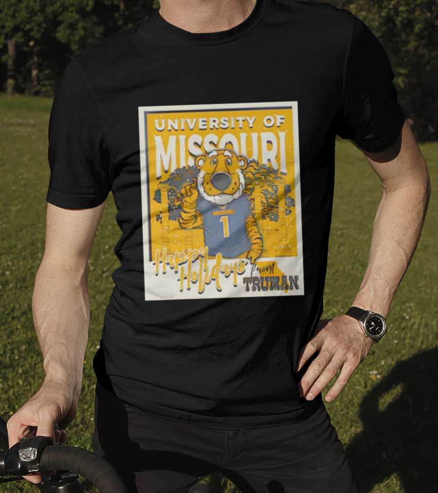 University Of Missouri Truman Happy Holidays Polaroid T-Shirt