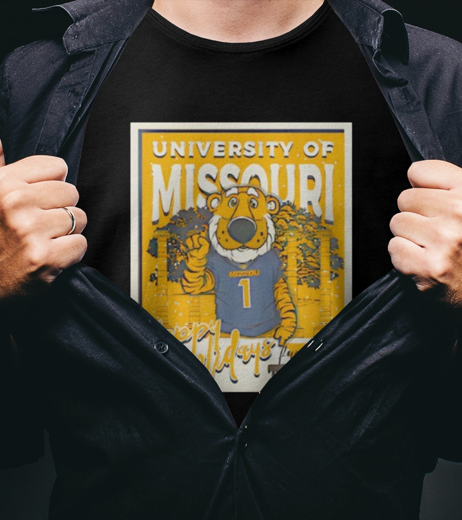 University Of Missouri Truman Happy Holidays Polaroid T-Shirt