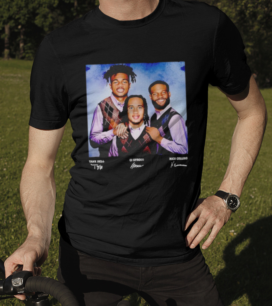 Nico Collins CJ Stroud Tank Dell Step Brothers Houston Texans NFL Players Portrait T-Shirt