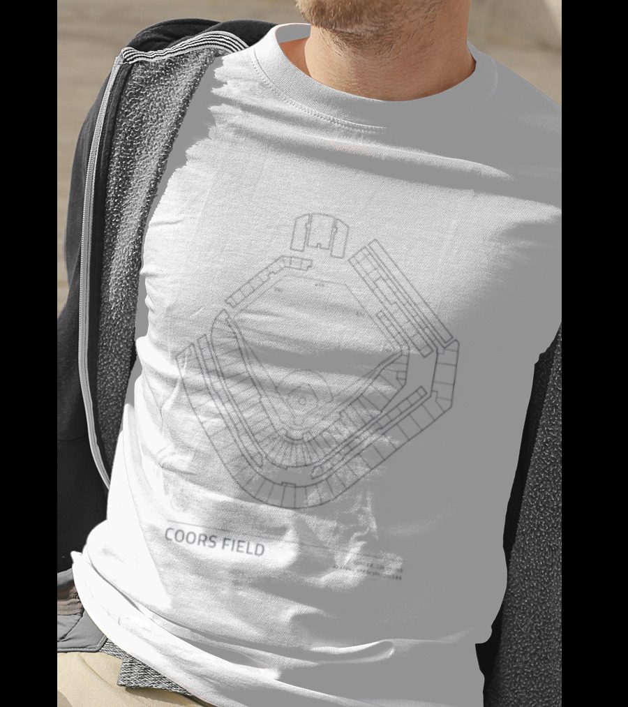 Coors Field Stadium Blueprint Denver Colorado Seating Capacity T-Shirt