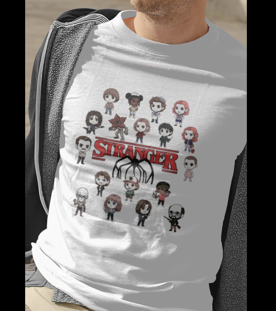 Cute Stranger Things Characters Eleven Demogorgon Dustin Mike Lucas Will Max Joyce Jim Hopper T-Shirt
