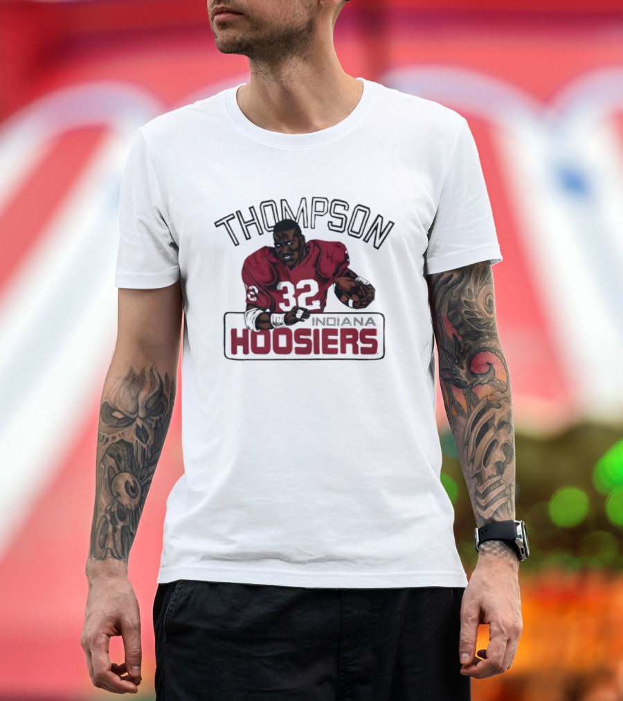 Indiana Hoosiers Anthony Thompson Caricature 32 Football Legend T-Shirt