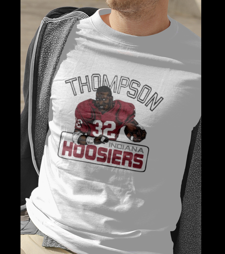 Indiana Hoosiers Anthony Thompson Caricature 32 Football Legend T-Shirt