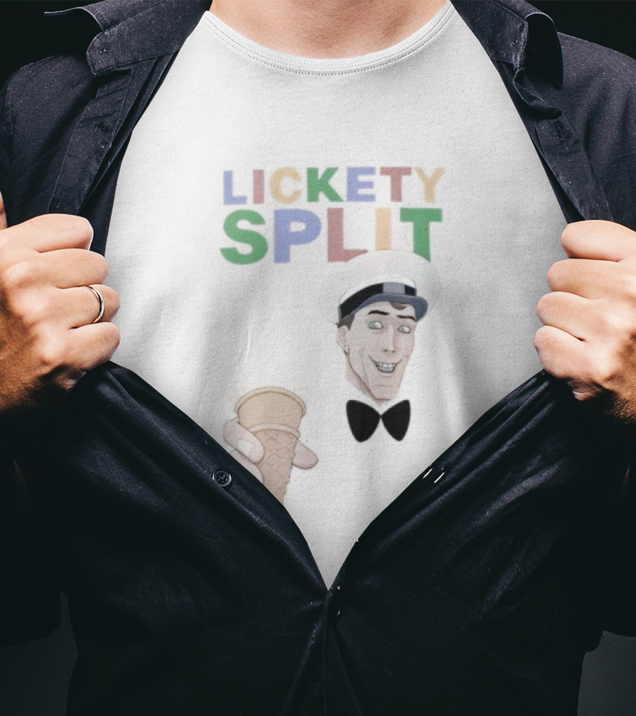 Lickety Split Ice Cream Man Colorful Cone T-Shirt