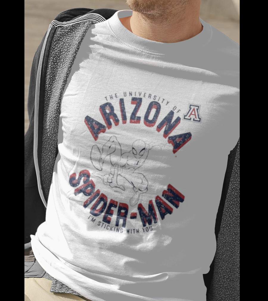 The University Of Arizona Spiderman Marvel I'm Sticking With You T-Shirt