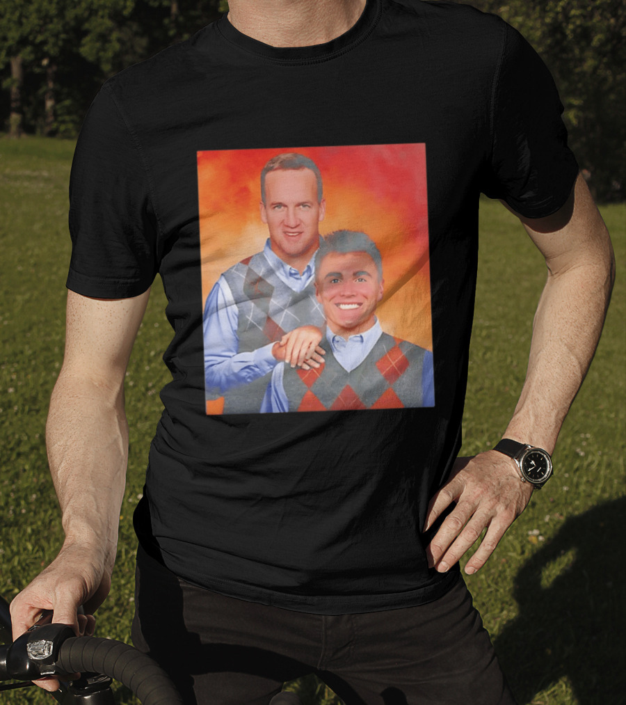 Bo Nix Peyton Manning Step Brothers Denver Broncos Comedy T-Shirt