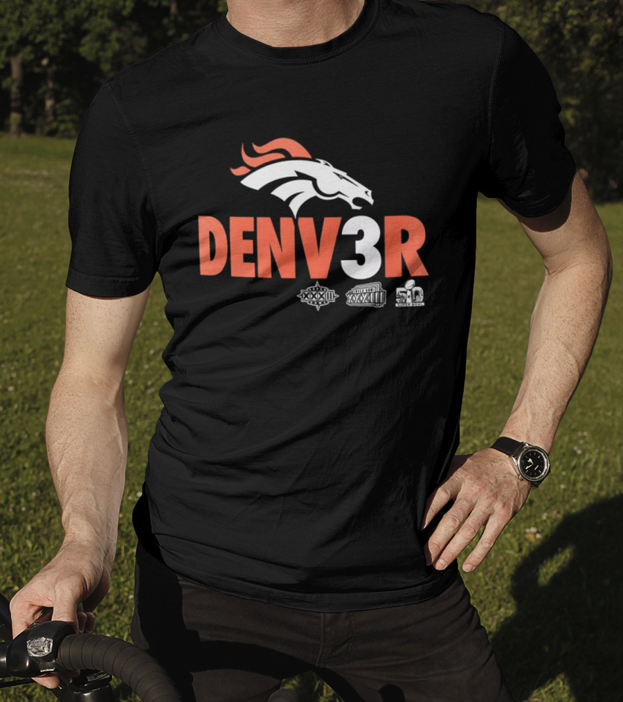 Denver Broncos Denv3r NFL Football Team Championship Fan T-Shirt