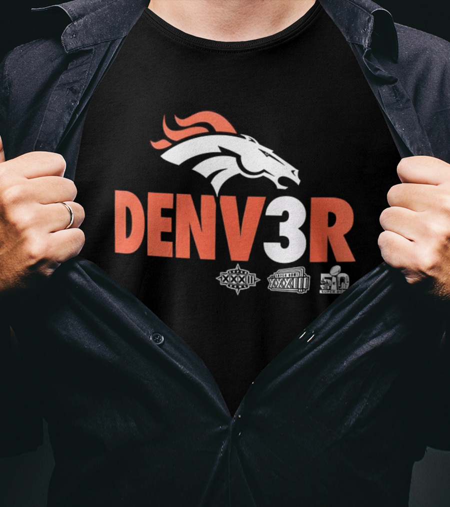 Denver Broncos Denv3r NFL Football Team Championship Fan T-Shirt