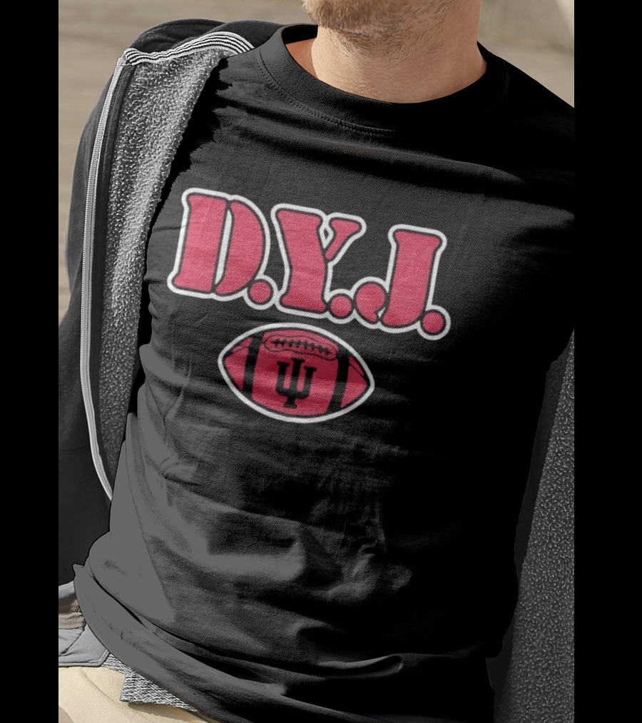 D.Y.J. Indiana Hoosiers Football IU Logo Football T-Shirt