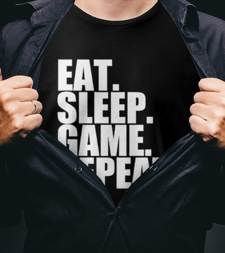 Eat Sleep Game Repeat Gamer Lifestyle Phrase T-Shirt