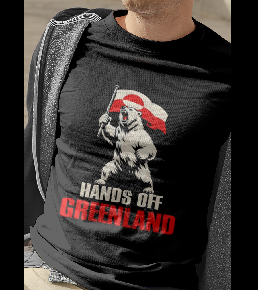 Hands Off Greenland Flag Bear Support Greenland T-Shirt