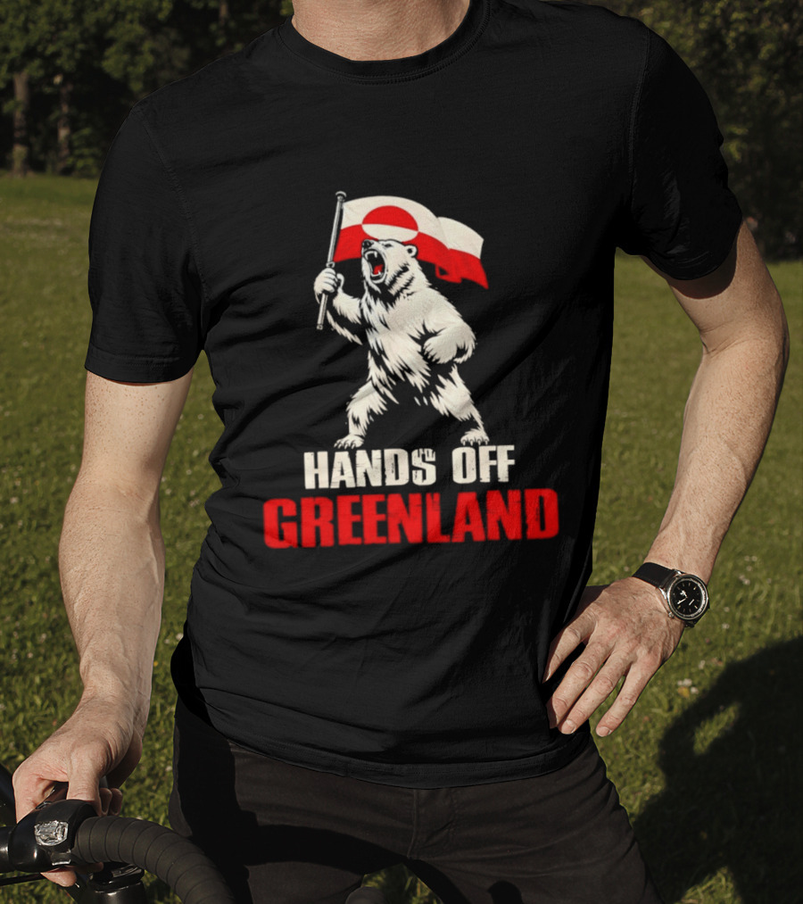 Hands Off Greenland Flag Bear Support Greenland T-Shirt