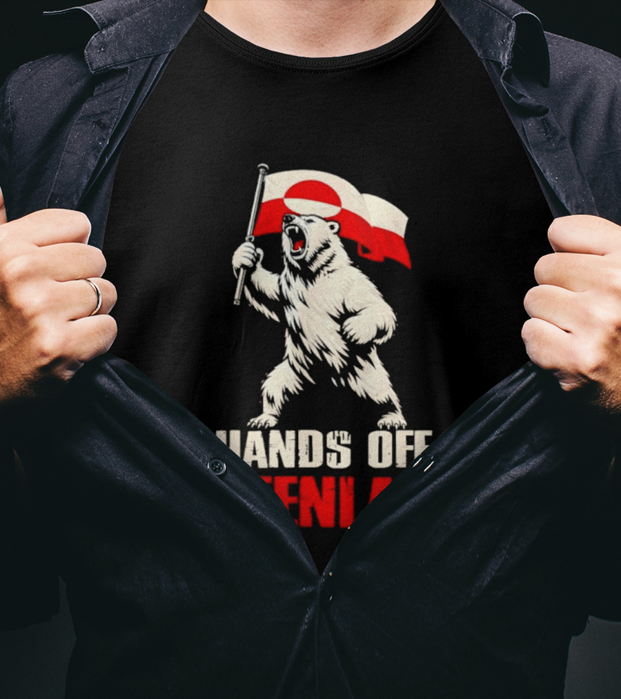 Hands Off Greenland Flag Bear Support Greenland T-Shirt