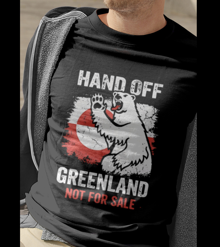 Hand Off Greenland Not For Sale Polar Bear Flag T-Shirt