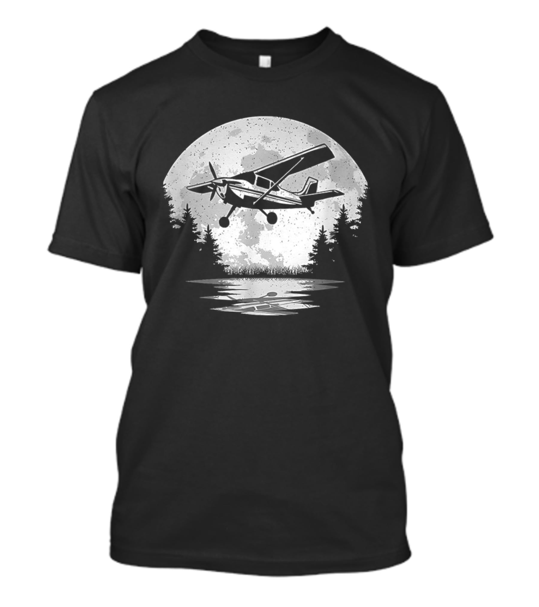 Pilot Airplane Aviator Aviation Vintage Seaplane Reflections T-Shirt