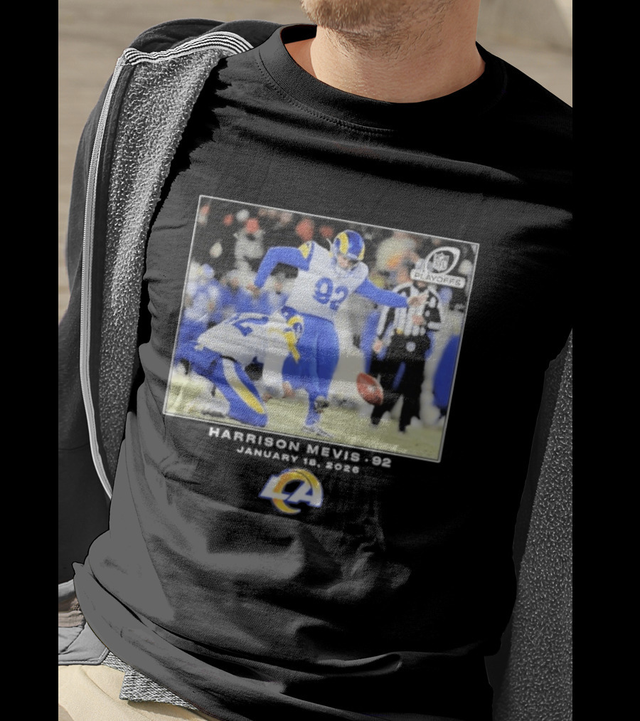 Harrison Mevis Los Angeles Rams NFL Playoffs Kick 92 T-Shirt
