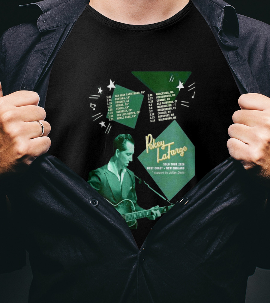 Pokey LaFarge Solo Tour 2026 West Coast New England Julian Davis Support T-Shirt