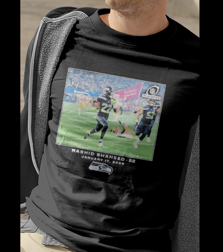 Seahawks Playoffs Rashid Shaheed Jan 17 2026 NFL Action T-Shirt