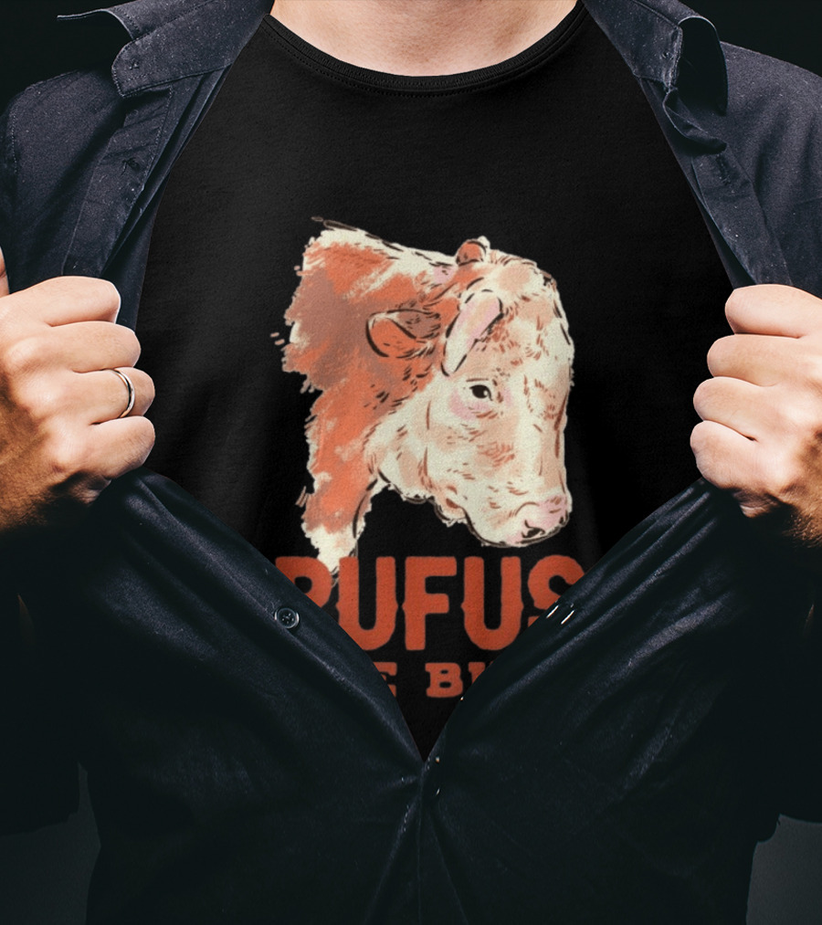 Rufus The Bull Cow Retro Style Rustic T-Shirt