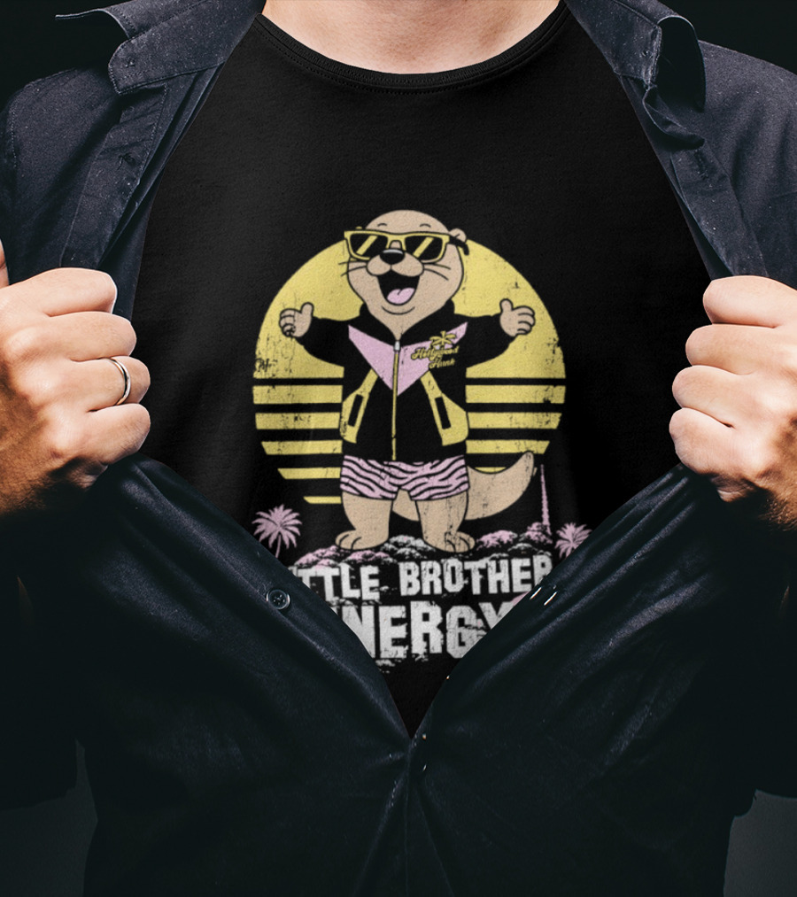 Ryan Nemeth Little Brother Energy Sunglasses Otter Retro Vibes Palm Trees T-Shirt