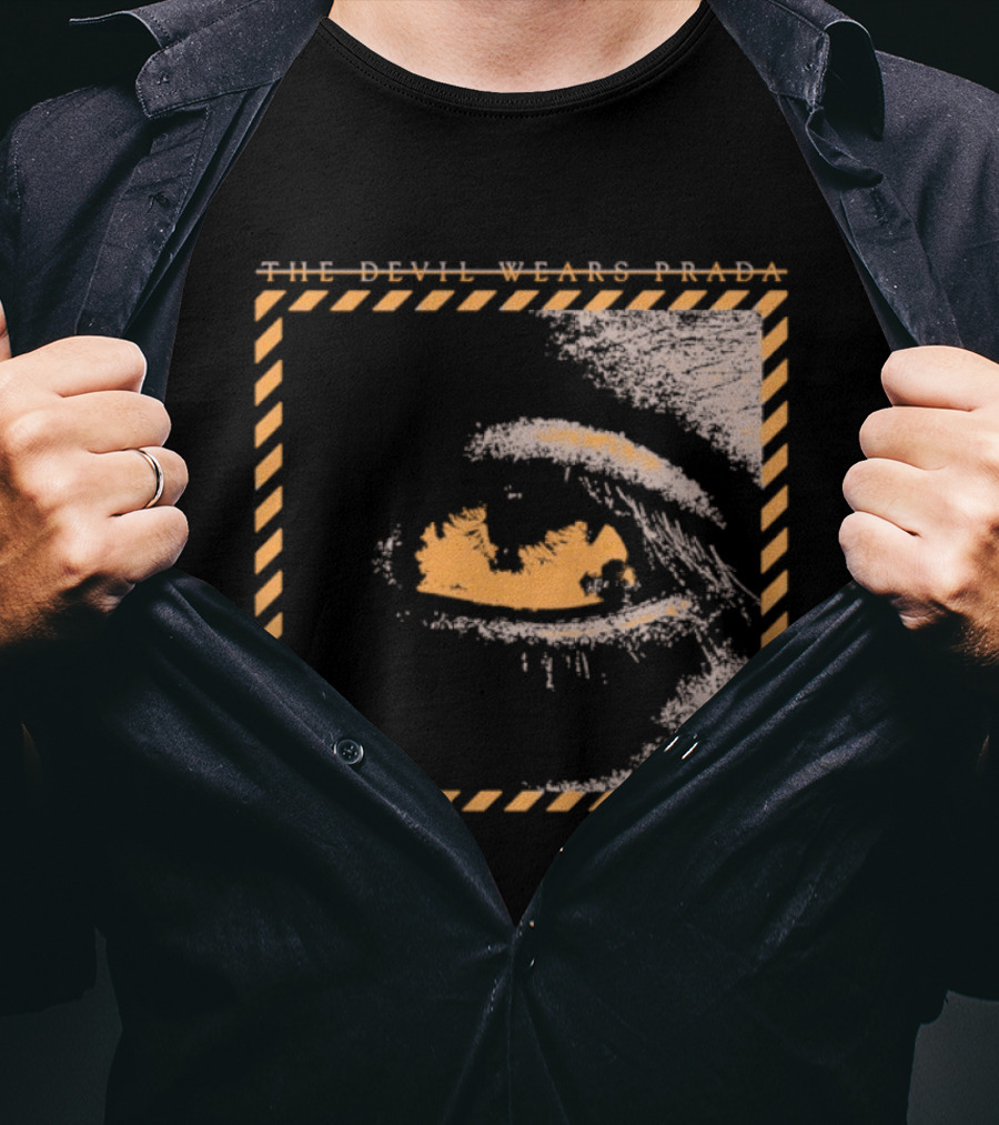 The Devil Wears Prada Outbreak Eye Caution Stripes T-Shirt