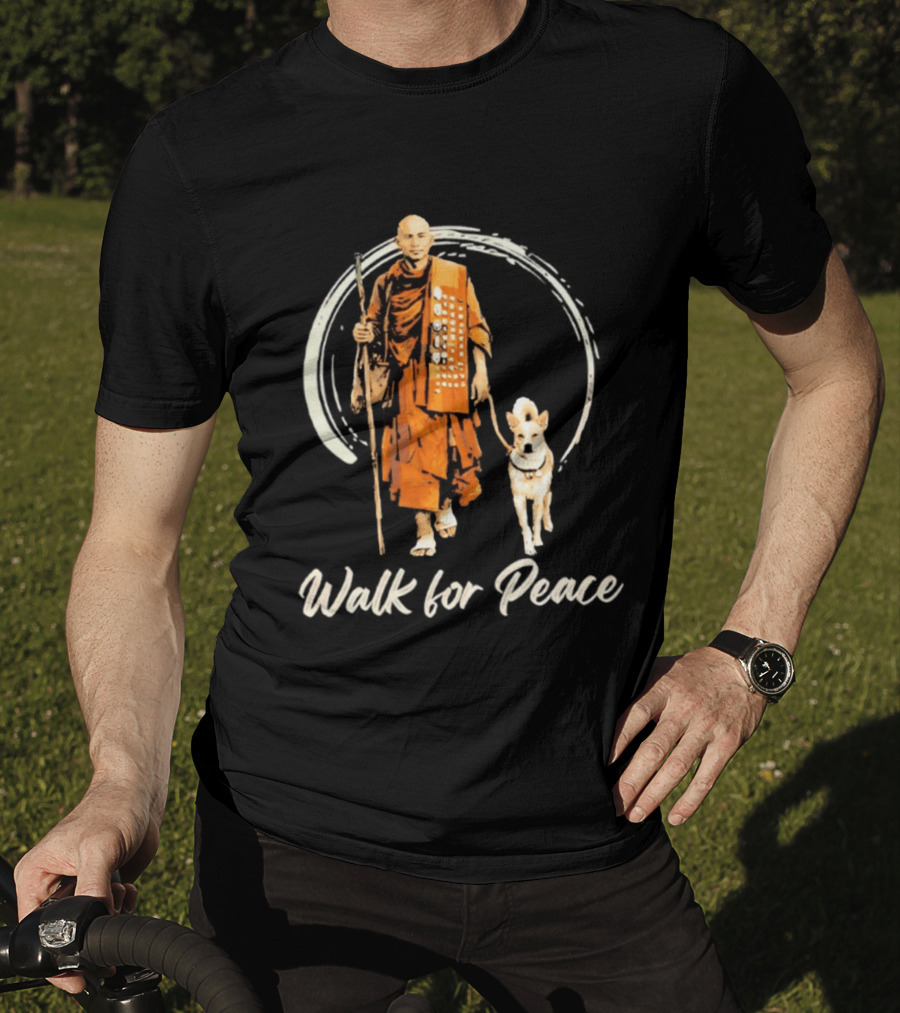 Walk For Peace Aloka With Monk And Dog T-Shirt