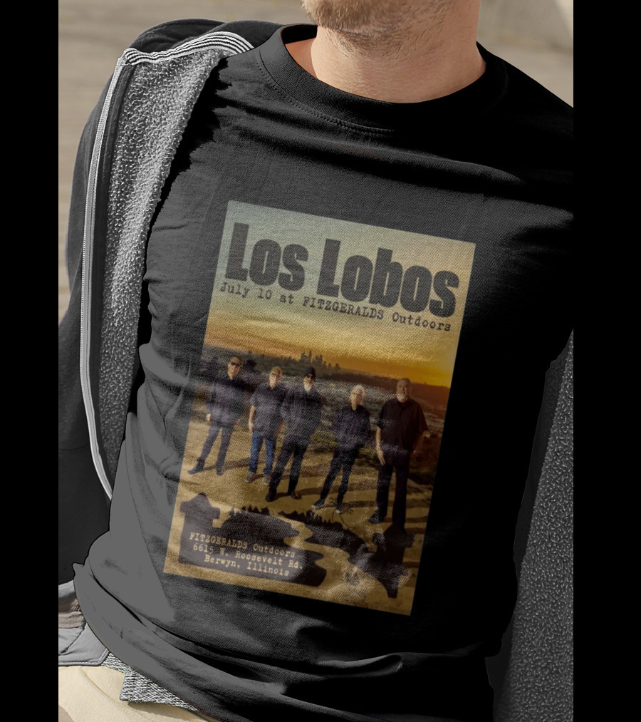 Los Lobos July 10 FitzGerald's Outdoors Berwyn Illinois Event T-Shirt