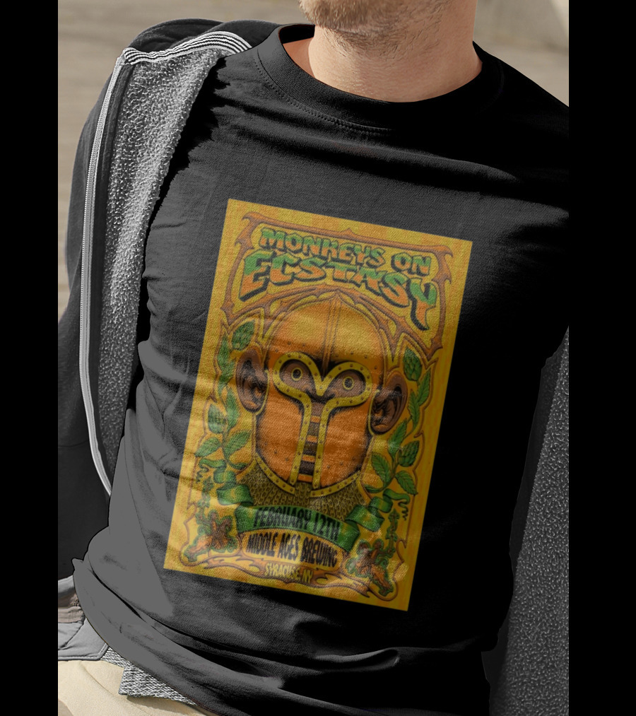 Monkeys On Ecstasy February 12th Middle Ages Brewing Syracuse NY T-Shirt