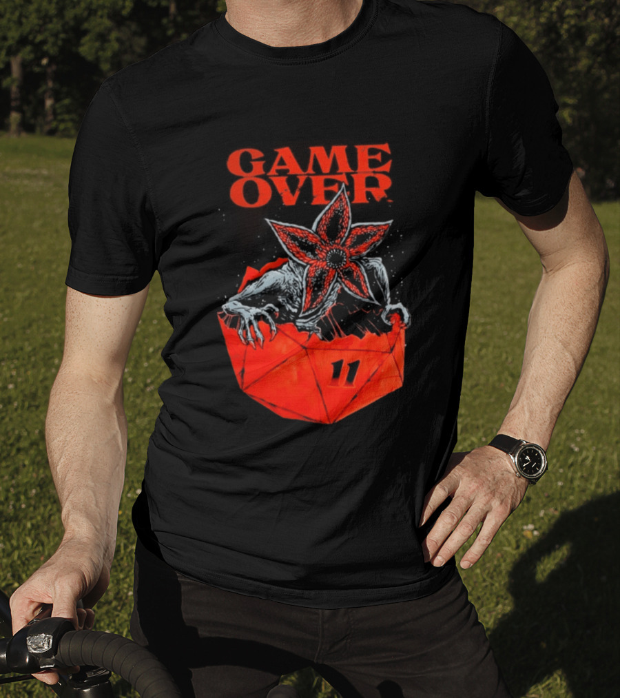 Game Over Stranger Things Demogorgon Eleven Dice T-Shirt