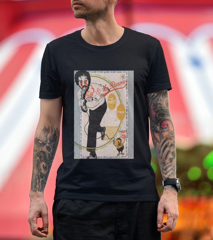 Pat & The Pissers Dan Spencer Struck March 2 All Ages Square Cat Vinyl Concert T-Shirt