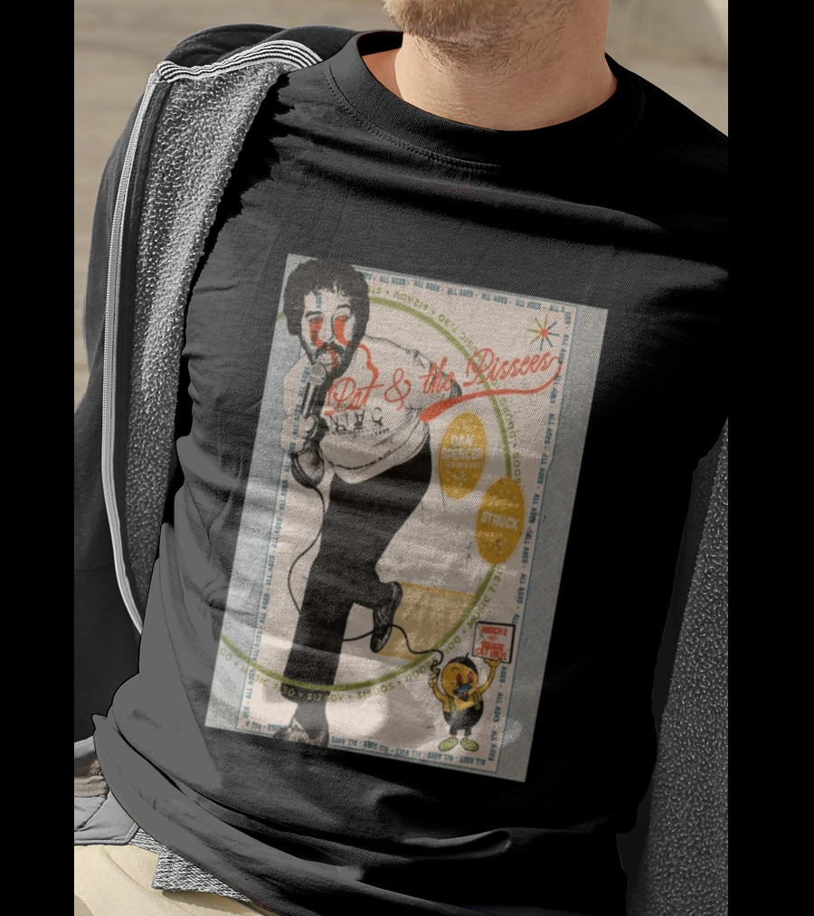 Pat & The Pissers Dan Spencer Struck March 2 All Ages Square Cat Vinyl Concert T-Shirt
