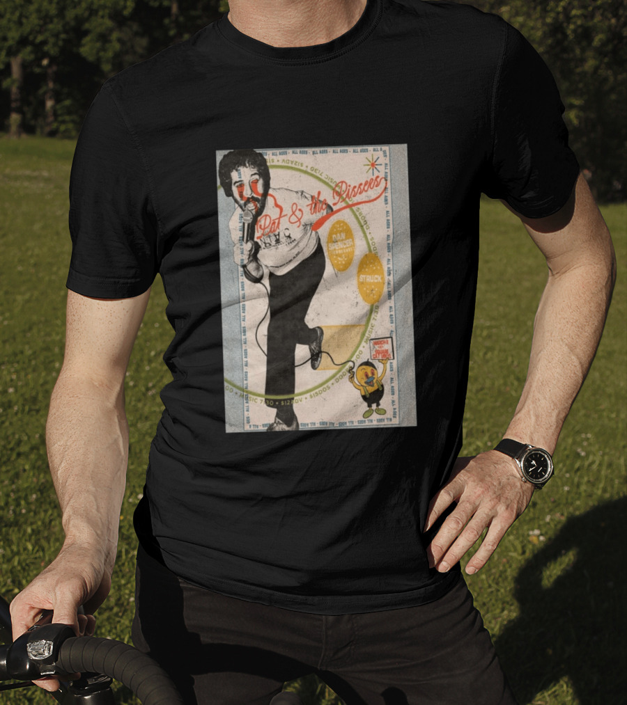 Pat & The Pissers Dan Spencer Struck March 2 All Ages Square Cat Vinyl Concert T-Shirt