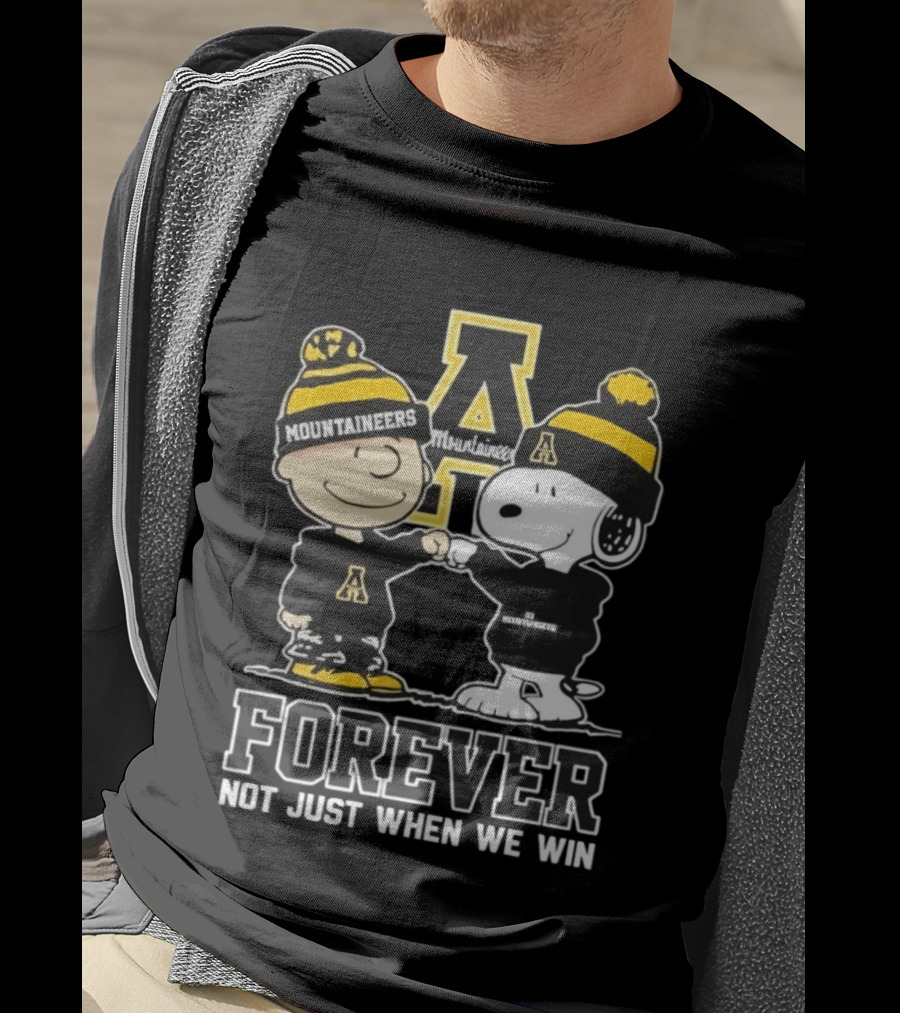 Peanut Snoopy Charlie Brown Appalachian State Mountaineers Forever Not Just When We Win T-Shirt