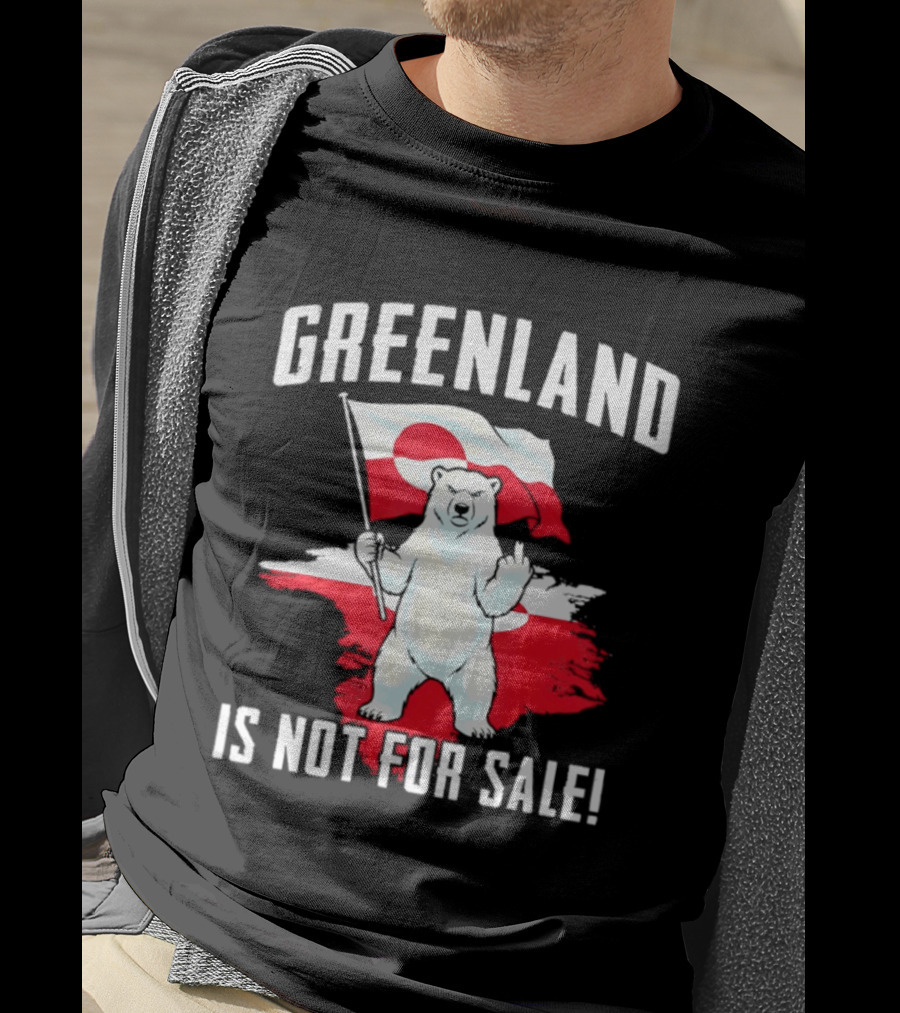 Greenland Is Not For Sale Polar Bear Flag Awareness T-Shirt