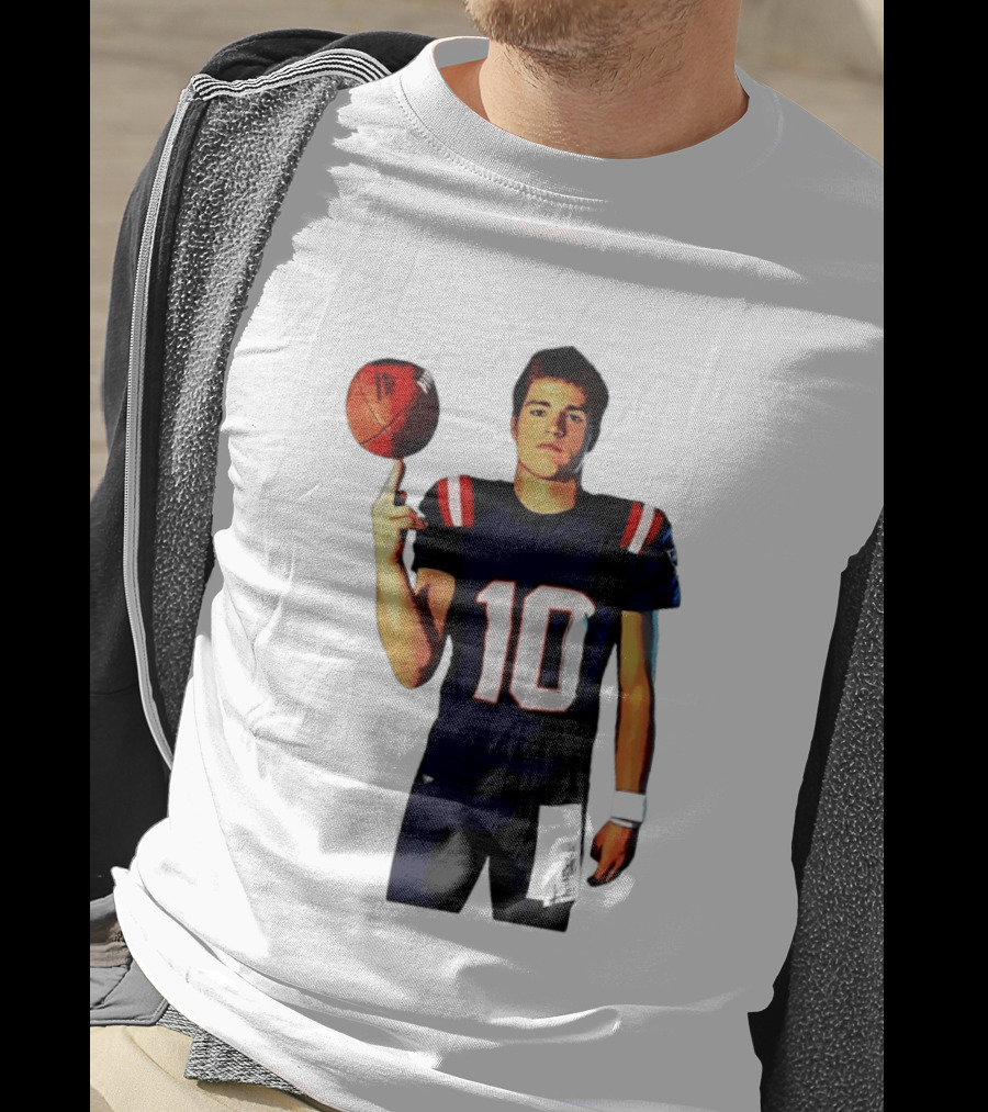 Drake Maye M.N.E.G.A. New England Patriots Football 10 T-Shirt