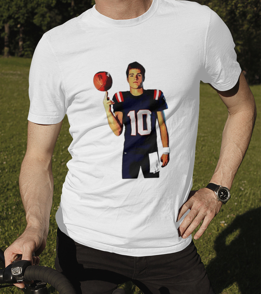 Drake Maye M.N.E.G.A. New England Patriots Football 10 T-Shirt