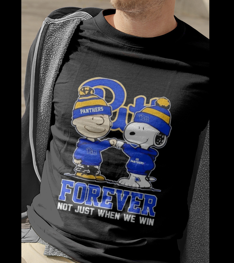 Peanut Snoopy Charlie Brown Pitt Panthers Forever Not Just When We Win T-Shirt