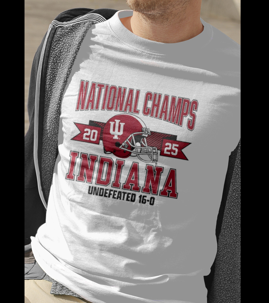 Indiana Hoosiers 2025 National Champs Undefeated 16 0 Football T-Shirt